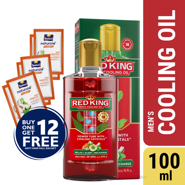Picture of Red King Men's Cooling Oil 100ml (FREE 12 pcs Anti Hair Fall Shampoo)