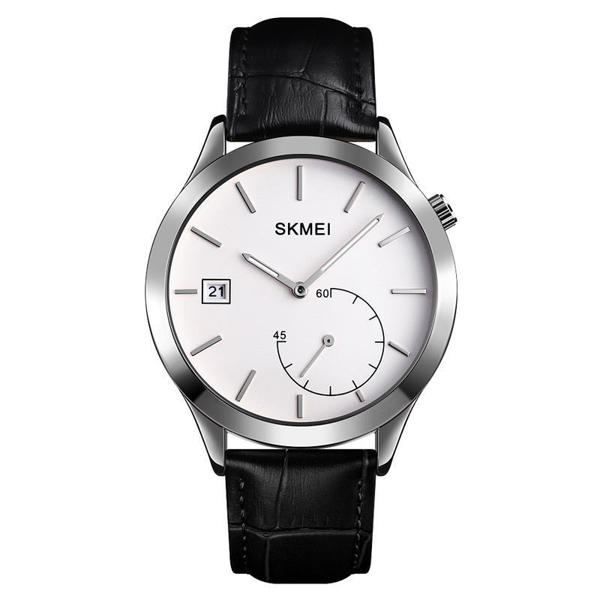 Picture of Skmei 1581 Men’s Quartz Leather Belt Watch - White Black