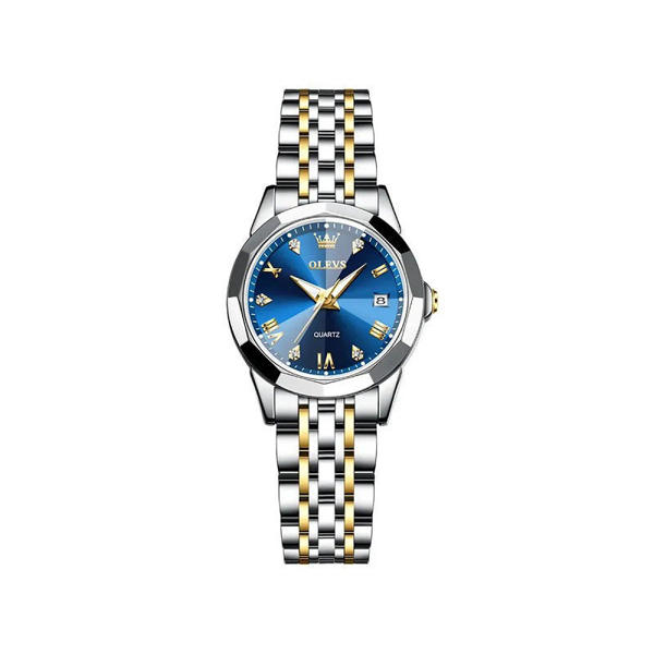 Picture of OLEVS 9931 Luxury Water-resistant women Quartz Wristwatch- Silver Gold & Blue