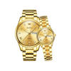 Picture of Olevs 5563 Fancy stainless steel Luxury Business Quartz Couple Wrist Watch- Gold