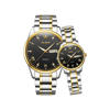 Picture of Olevs 5563 Fancy stainless steel Luxury Business Quartz Couple Wrist Watch- Silver Gold & Black