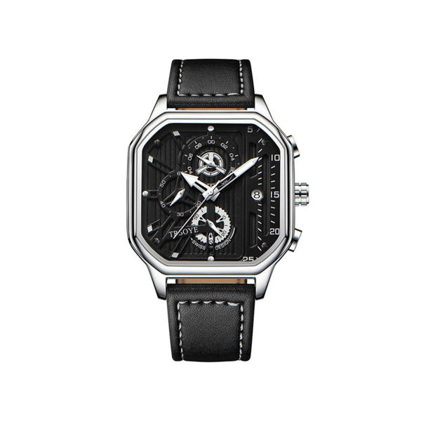 Picture of Trsoye 6604 Luminous Leather Men’s Business series Watch- Black & Silver