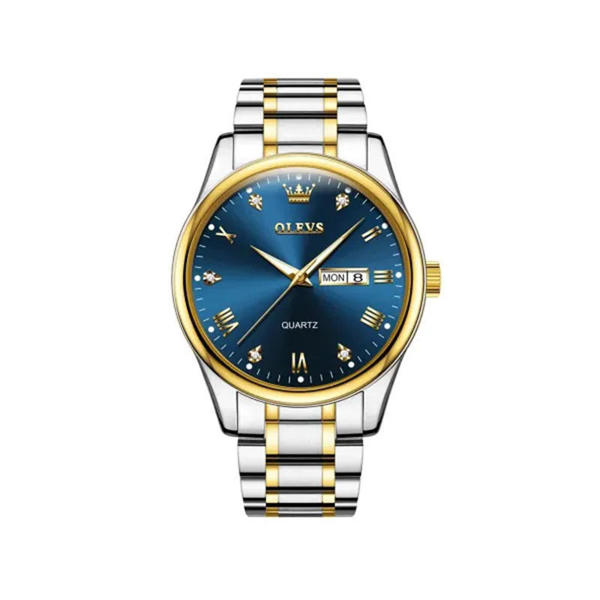 Picture of Olevs 5563G Stainless Steel Watch for Men – Silver Gold & Blue