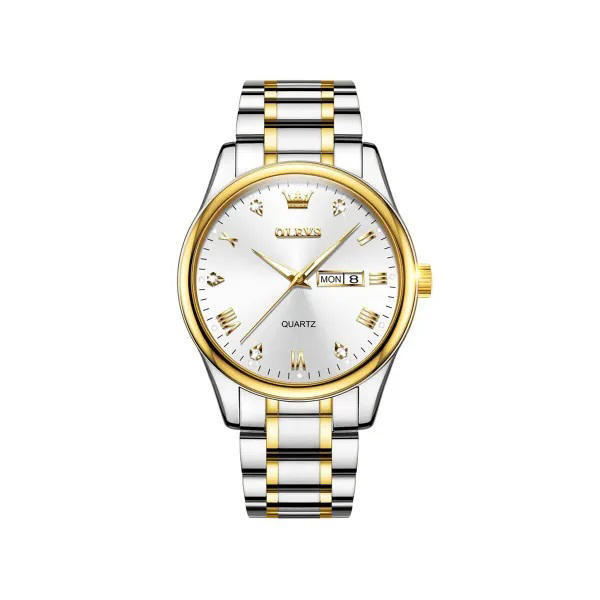 Picture of Olevs 5563G Stainless Steel Watch for Men – Gold & Silver