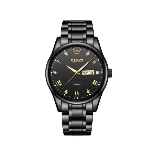 Picture of Olevs 5563G Stainless Steel Watch for Men- Black
