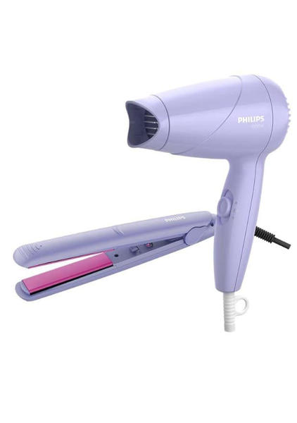 Picture of Philips HP8643/56 1000 Watts Hair Dryer and Straightener Combo, Miss Fresher's Styling Kit, Purple