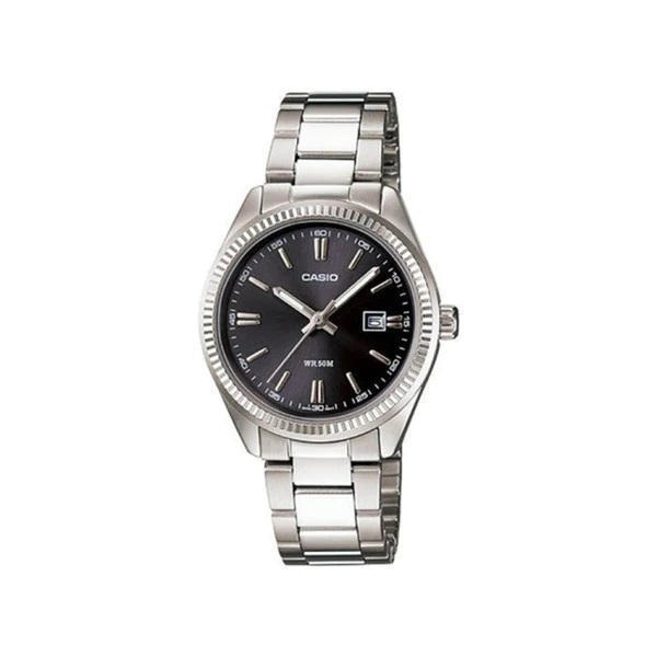 Picture of Casio Enticer Date Ladies Silver Chain Watch LTP-1302D-1A1VDF