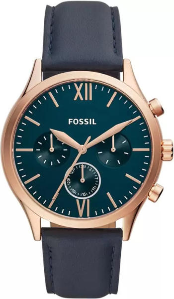 Picture of Fossil BQ2412 Fenmore Multifunction Navy Leather Band Men’s Watch