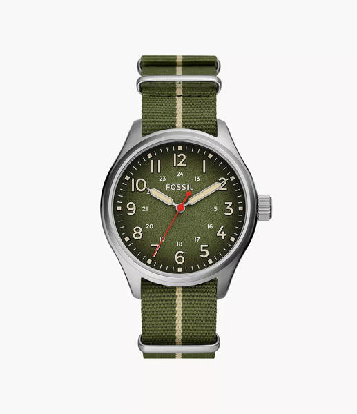 Picture of Fossil Men’s Easton Three-Hand Green and Khaki Nylon Watch BQ2793