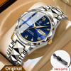 Picture of POEDAGAR 615 New Luxury Fashion Luminous Date Week Quartz Men's Watch - Gold Blue