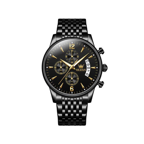 Picture of Olevs 2867 Stainless Steel Chronograph Wrist Watch For Men – Black