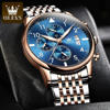Picture of OLEVS 2869 Luxury Chronograph Stainless Steel Business Series Men’s Wristwatch- Silver Blue
