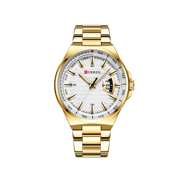 Picture of CURREN 8375 Stainless Steel Analog Watch For Men – Gold & White