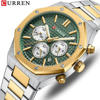 Picture of CURREN 8440 Authentic Stainless steel Band Chronograph special business watch kit watch for Men’s- Silver Gold & Green