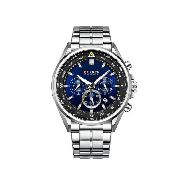 Picture of CURREN 8399 Stainless Steel Watch for Men – Silver & Blue
