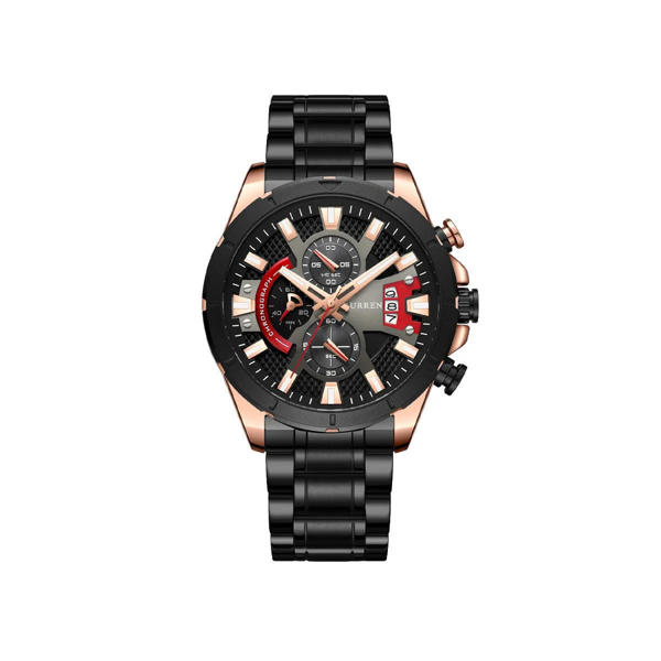 Picture of CURREN 8401 Stainless Steel Wrist Watch for Men – Black & Rose Gold