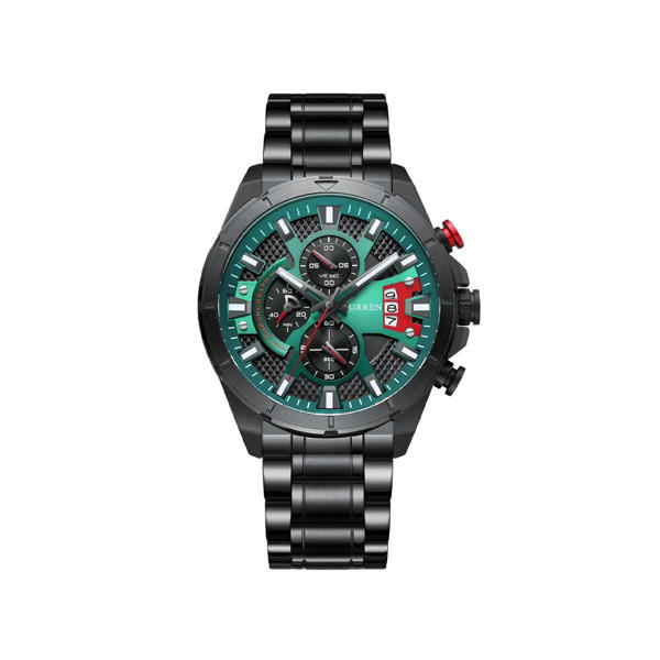 Picture of CURREN 8401 Stainless Steel Wrist Watch for Men – Black & Green