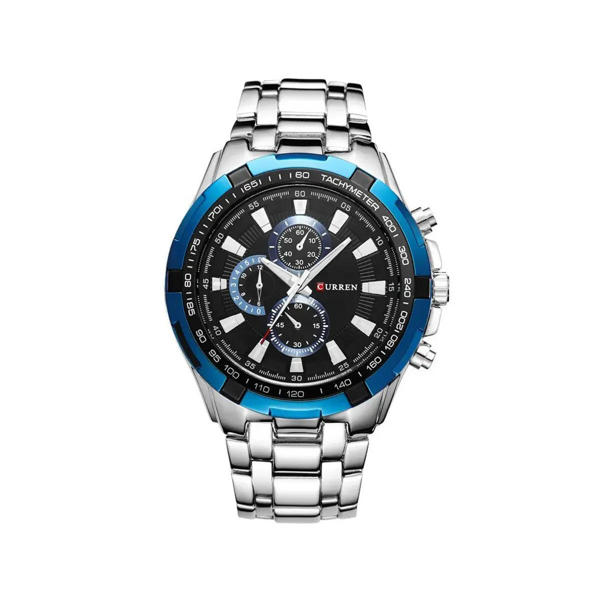 Picture of CURREN 8023 Analog Watch for Men – Silver Blue & Black