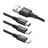Picture of Baseus Rapid Series 3-in-1 3.5A Fast Charging Cable Micro+Type-C+iP -Black