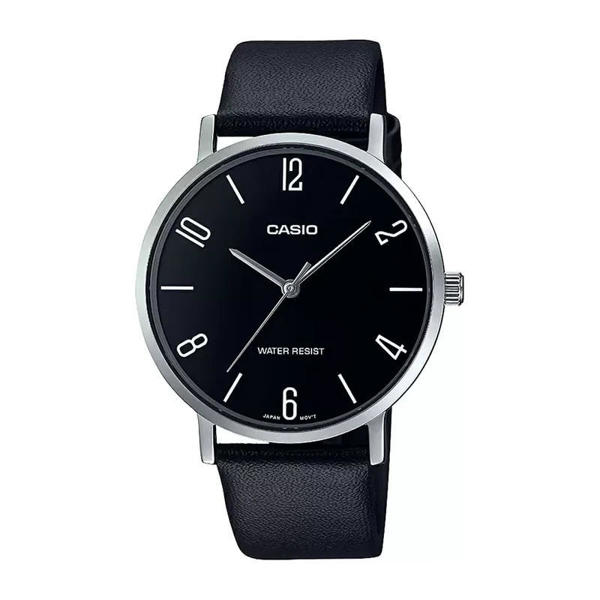 Picture of Casio MTP-VT01L-1B2UDF Minimalistic Black Dial Leather Belt Watch for Men