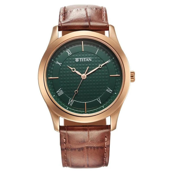 Picture of Titan 1823WL02 Karishma Green Dial Analog Leather Strap Watch