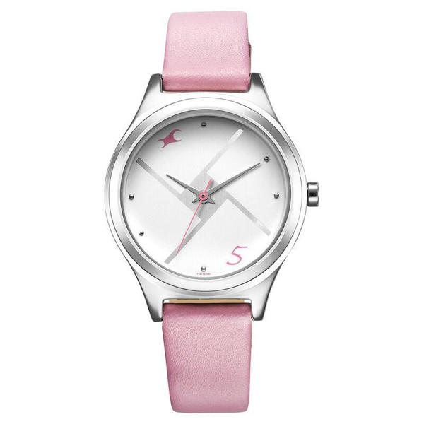 Picture of Fastrack 6152SL08 Stunners Silver Dial Leather Watch for Girls