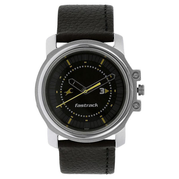 Picture of Fastrack NS3039SL02 Quartz Analog Black Dial Leather Strap Watch