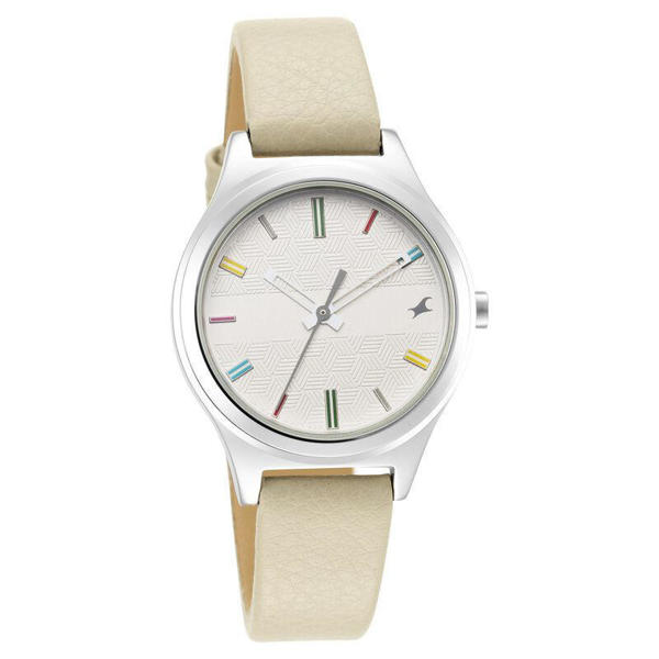 Picture of Fastrack NS6152SL06 Stunners Quartz Analog White Dial Leather Strap