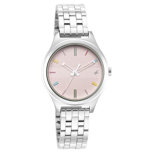 Picture of Fastrack 6152SM04 Stunners Analog Pink Dial Metal Watch for Girls