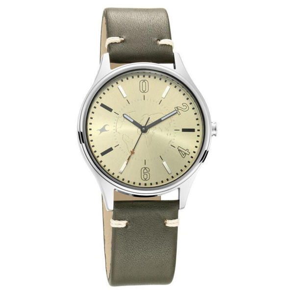 Picture of Fastrack Tripster Green Dial Leather Strap Watch for Guys 3237SL02