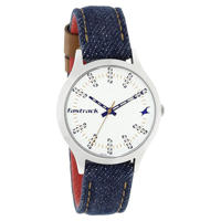 Picture of Fastrack Denim White Dial Denim Strap Watch for Girls 6180SL01
