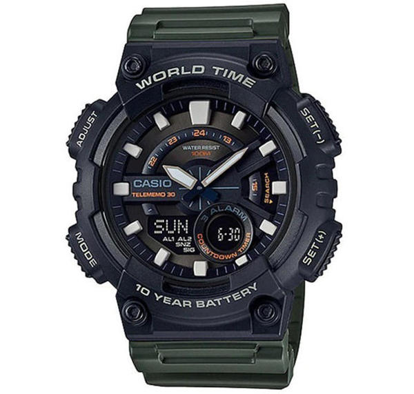 Picture of Casio AEQ-110W-3AVDF Dual Time Multifunction Fiber Belt Watch