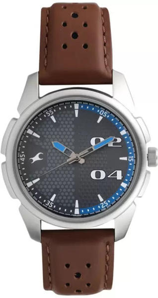 Picture of Fastrack 3124SL06 Loopholes Analog Grey Dial Leather Watch for Guys