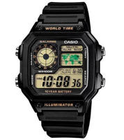 Picture of Casio World Time Illuminator Resin Belt Watch AE-1200WH-1BVDF