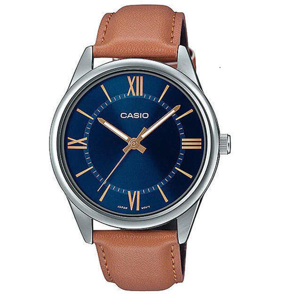 Picture of Casio MTP-V005L-2B5UDF Analog Brown Belt Blue Dial Watch for Men