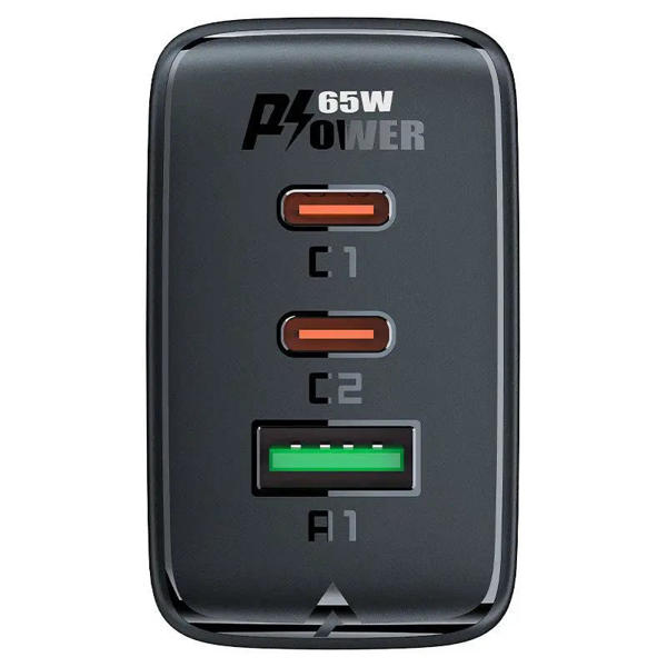 Picture of Acefast A43 PD65W GaN (2xUSB-C + USB-A) US Black