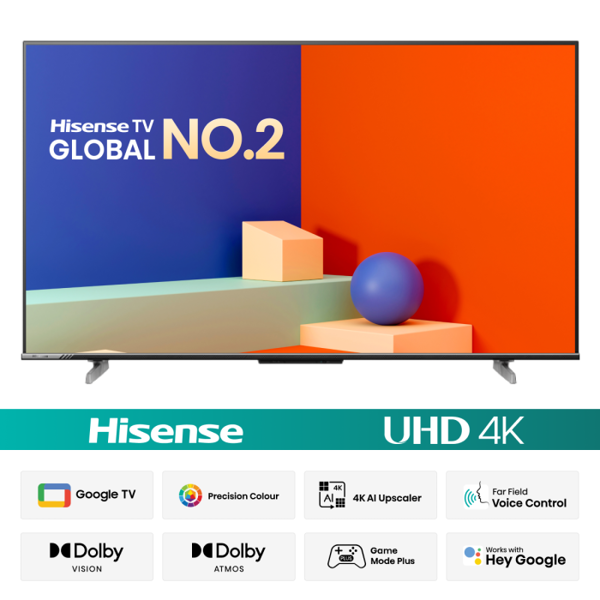 Picture of Hisense 55 Inch Bezelless Dolby Vision 4K UHD Smart LED Voice Control Google DTS TV (55A6F3)