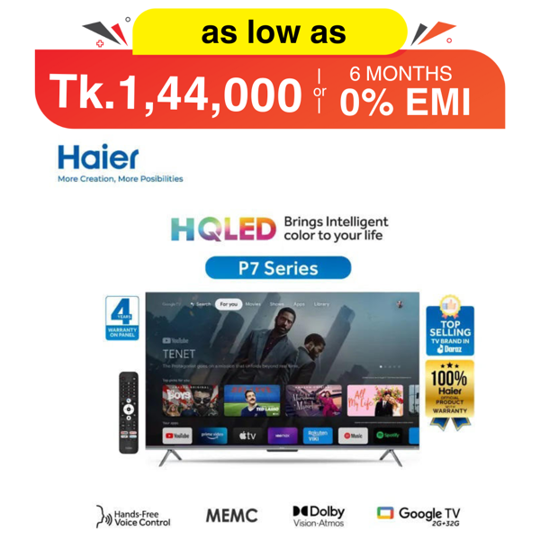 Picture of Haier 75 Inch HQLED 4K Google TV (H75P7UX)