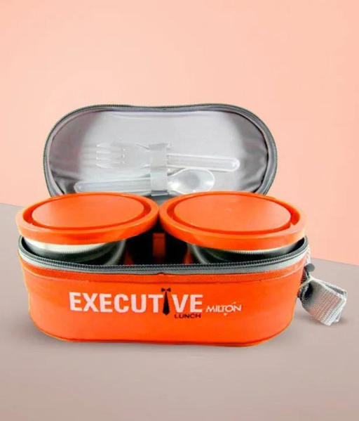 Picture of Milton Executive Lunch Box Soft Insulated Tiffin Box (2 SS Container,1 Microwave Safe Container)