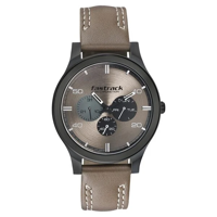 Picture of Fastrack 3252NL01 Dial It Up Quartz Multifunction Beige Dial Leather Strap Watch for Guys