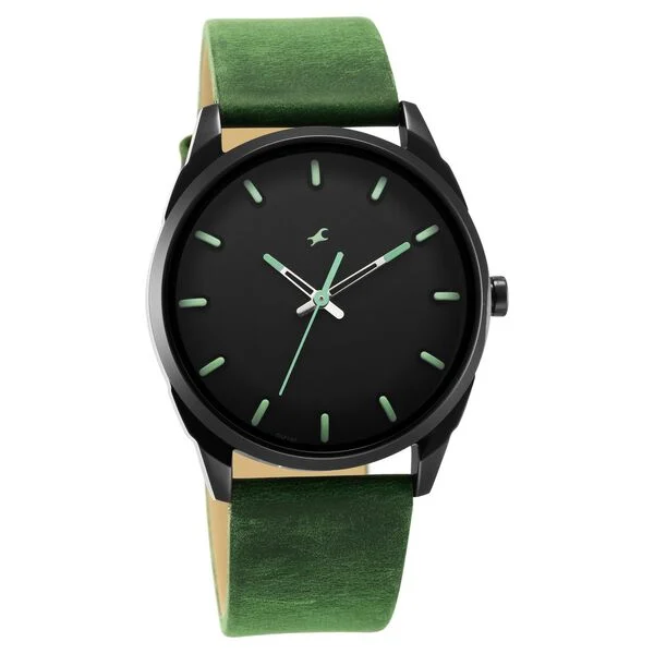 Picture of Fastrack 3273NL01 After Dark Black Dial Leather Watch for Guys