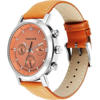 Picture of Fastrack 3287SL02 Tick Tock Multifunction Orange Dial Leather Watch for Guys