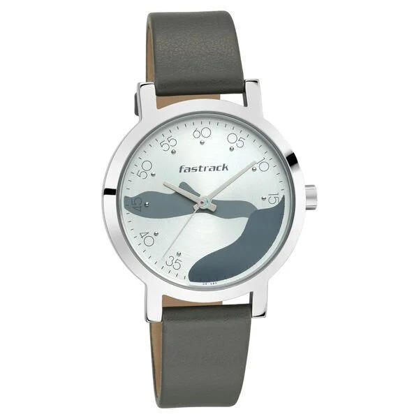 Picture of Fastrack 6222SL02 Bare Basics Analog Silver Dial Leather Watch for Girls