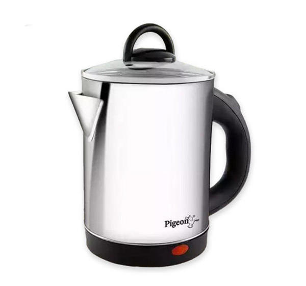 Picture of Pigeon Hot Stainless Steel Electric Kettle, 1.7 Litre, with 1500 Watt,(SAP-14525) boiler for Water, milk, tea, coffee, instant noodles, soup etc, Silver, Large