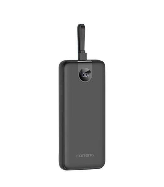 Picture of Foneng (PX107) 20000mah 22.5w Fast Charging Portable Power Bank with Built-In 3 Cables- Black