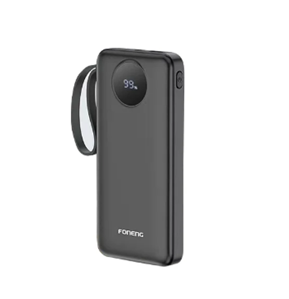Picture of Foneng (PX106) 10000mah 22.5w Fast Charging Portable Power Bank with Built-In 3 Cables- Black