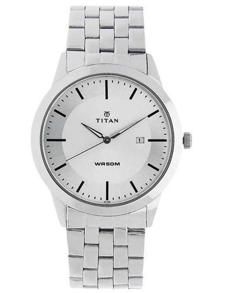 Picture of Titan 1584SM03 Analog with Date White Dial Stainless Steel Strap Watch