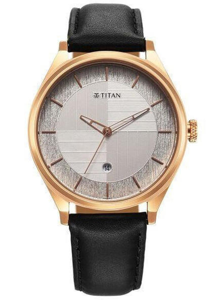 Picture of Titan 1802WL02 Neo Eco Analog with Date Silver Dial Black Leather Watch For Men