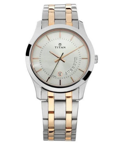 Picture of Titan1823KM01 Analog with Date Silver Dial Stainless Steel Strap Watch