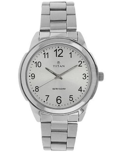 Picture of Titan 1585SM04 Analog White Dial Metal Watch for Men